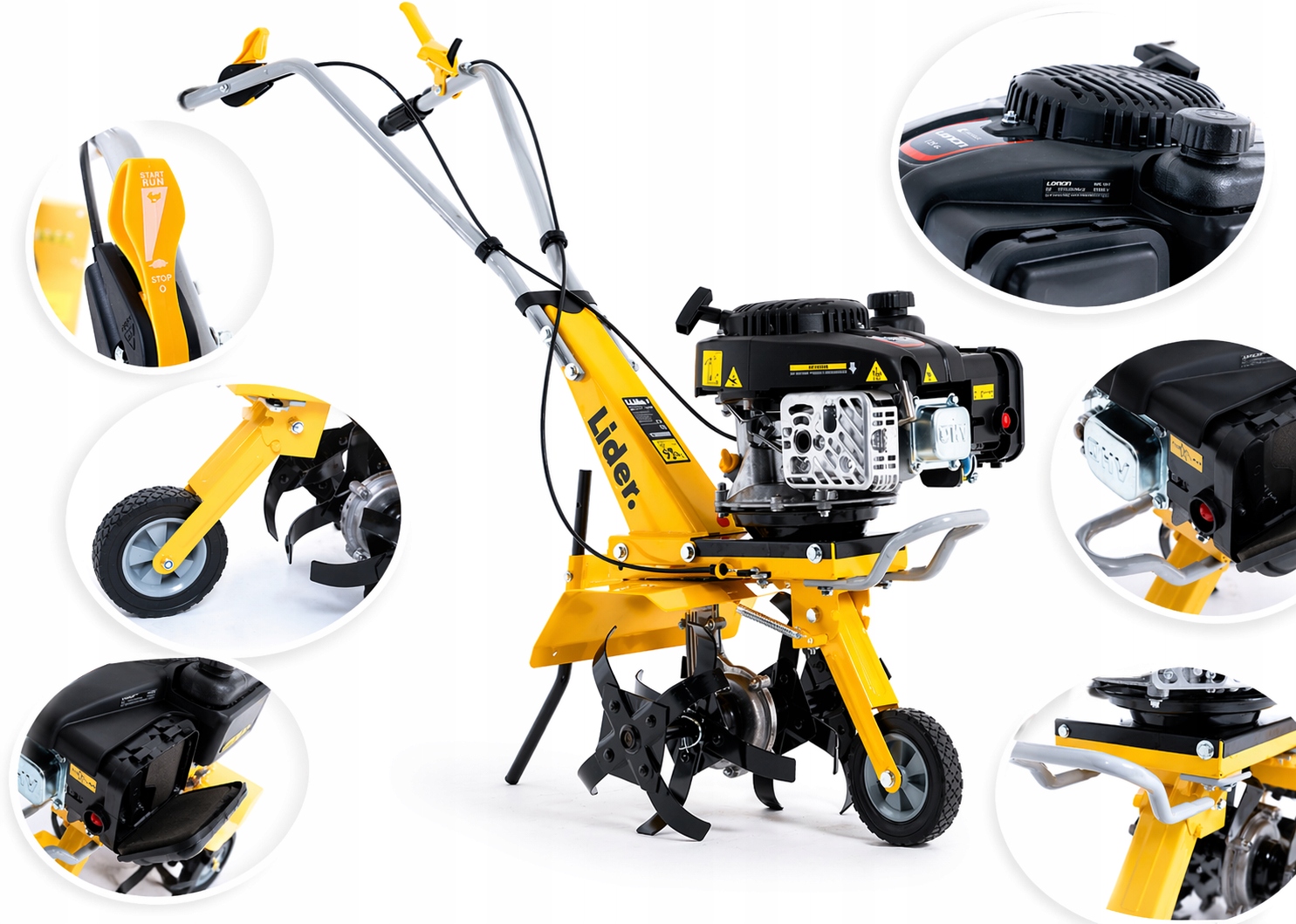 BENZÍNOVÝ KULTIVÁTOR LEADER 139 ccm, KULTIVÁTOR PÔDY 36 cm, LONCIN 4 KM